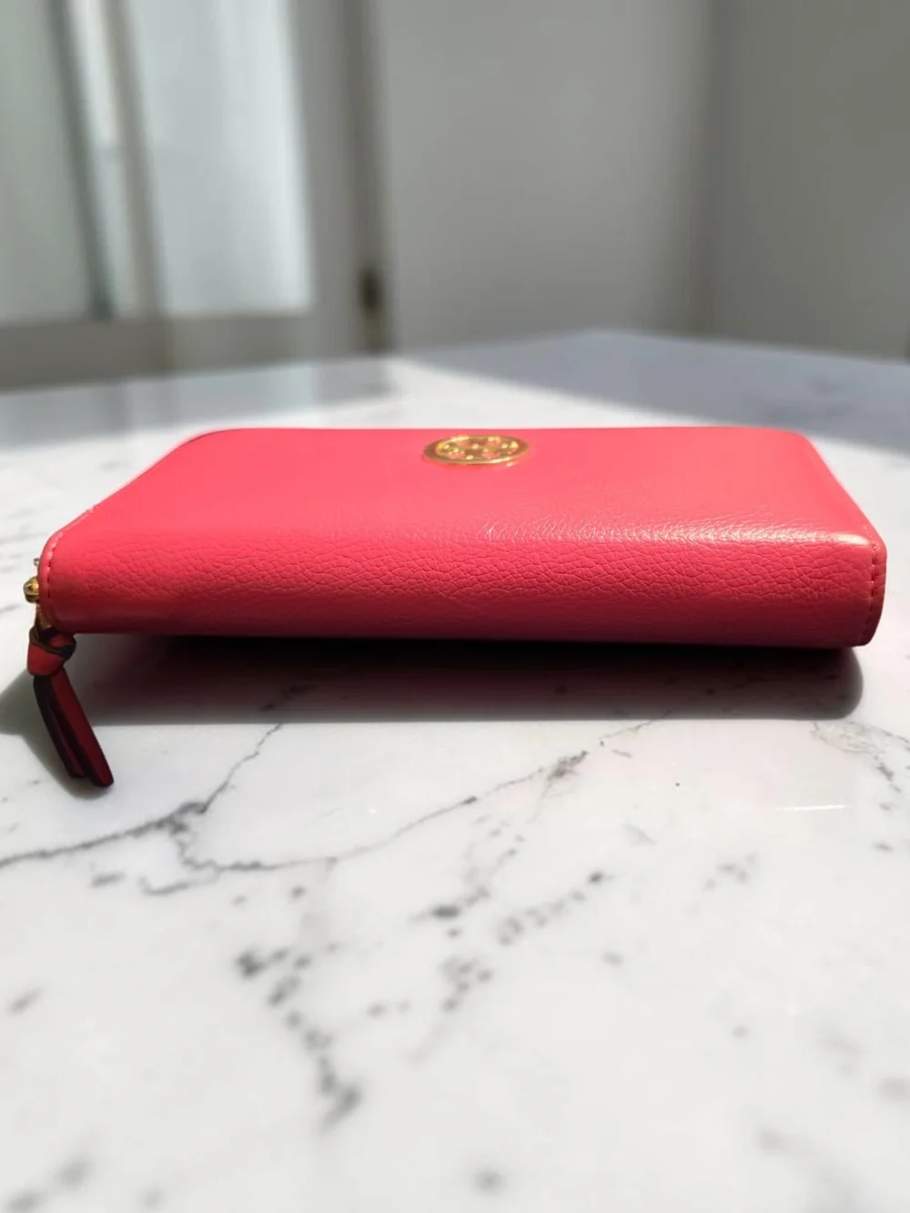 Tory Burch Pink Zip-Around Leather Wallet